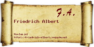Friedrich Albert névjegykártya