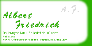albert friedrich business card